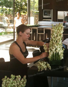 Carla creating the Tuberose core for the Ice Pyramids