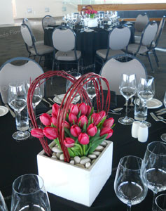 Red Tulips and Dogwood - Coporate Function - Auckland Museum Event Centre