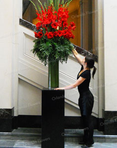  Amaryllis and Flax Vase - Red Carpet Event - Auckland Museum Grand Foyer