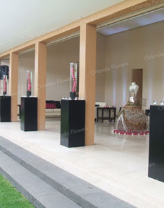 Rose Vases  - Black Pillars - Hanene Pavilion