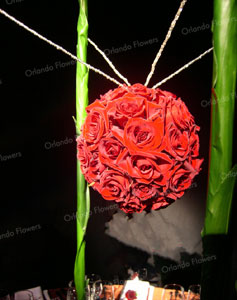 Hanging Red Rose Orbs - The Great Room - Langham Hotel