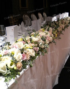  Head Table - Roses and Lisianthus - The Great Room - Langham Hotel