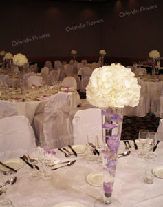 Hydrangea Domes, Mauve Delphinium Vases - Waitemata Ballroom - Langham Hotel