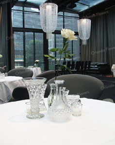 Rose and Crystal Vases- The Wintergarden - The Northern Club 