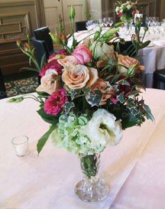  Seasonal Flowers in Cut Crystal Vases  - Logan Campbell Room - The Northern Club 