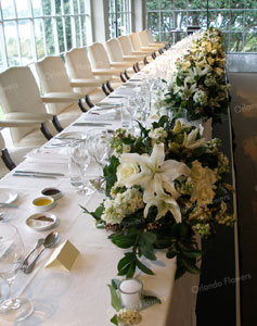 Lavish White and Green Seasonal Flowers - Head Table - Orakei Bay