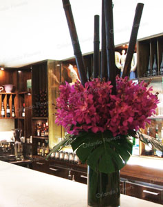 Pink Orchid and Bamboo Vase - Dine Restuarant - Private Function - Sky City Grand Hotel