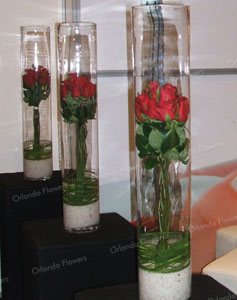 Red Rose Vases - Sky City Conventions