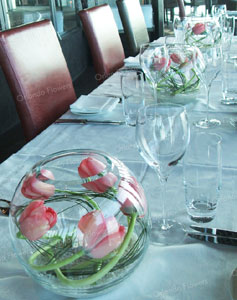 Tulip Vases - Private Lunch - Orbit Restuarant - Sky City Main Site