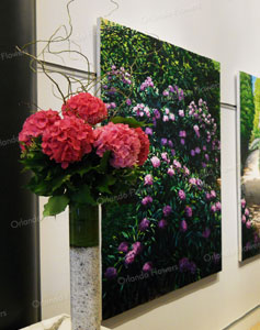 Pink Hydrangea Vase - Lobby Bar Sky City Grand Hotel 