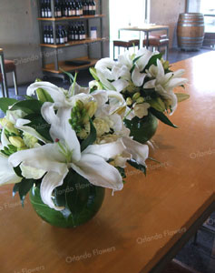 Freesia and Lily Vases - Cellar Door - Villa Maria