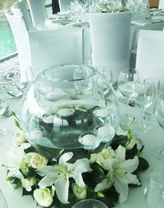 Bubble Vase, Floating Candles and Seasonal Flowers - Grand View - The Wharf